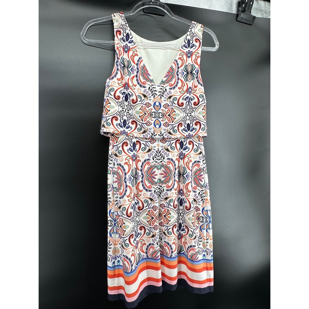 Vince‎ Camuto Womens Paisley Popover Sheath Dress Multicolor Size 2 Sleeveless - Picture 3 of 6
